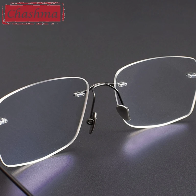 نظارات طبية من تشاشما بدون إطار نظارات من التيتانيوم النقي للرجال والنساء إطارات النظارات للوصفة عدسات النظارات التقدمية