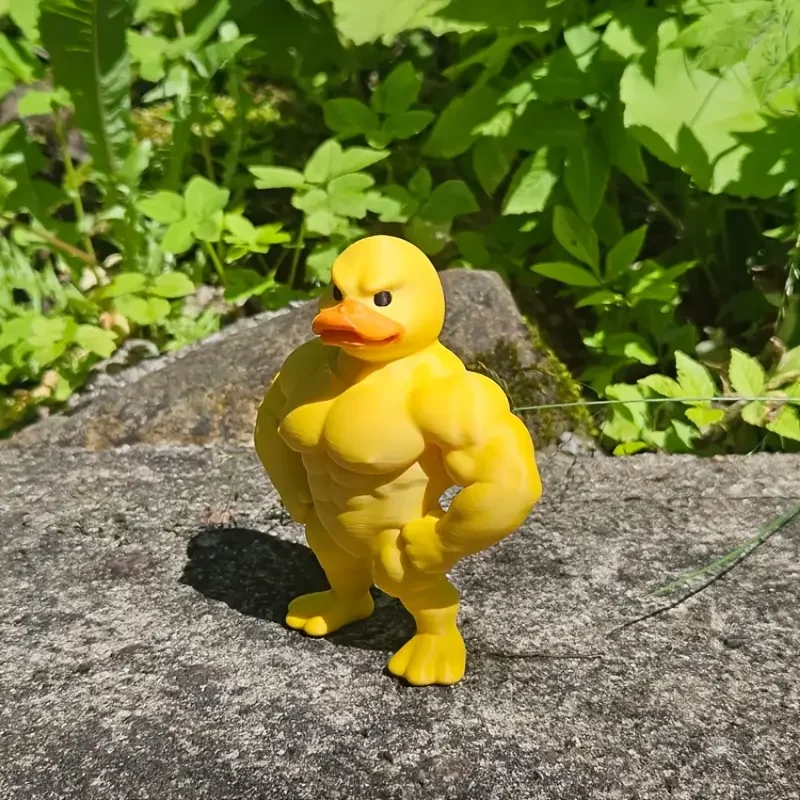 Funny Muscular Duck Statue Bodybuilder Duck Decor Defined Arms & Legs Perfect for Home Office Gym Gift for Christmas Halloween