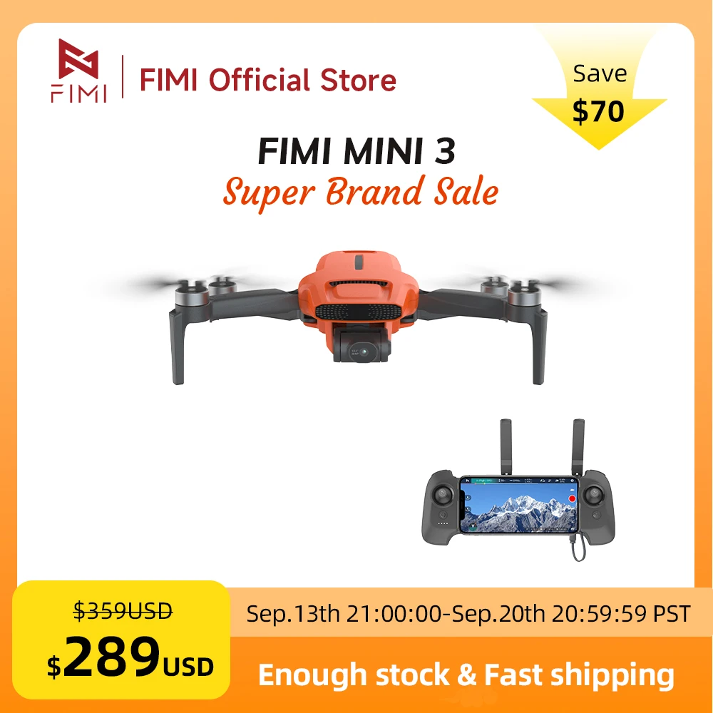 FIMI MINI 3 245g With 4K Camera HDR Video 3-axis Mechanical Gimbal 9KM Flight Range GPS Foldable RC Drone Quadcopter RTF