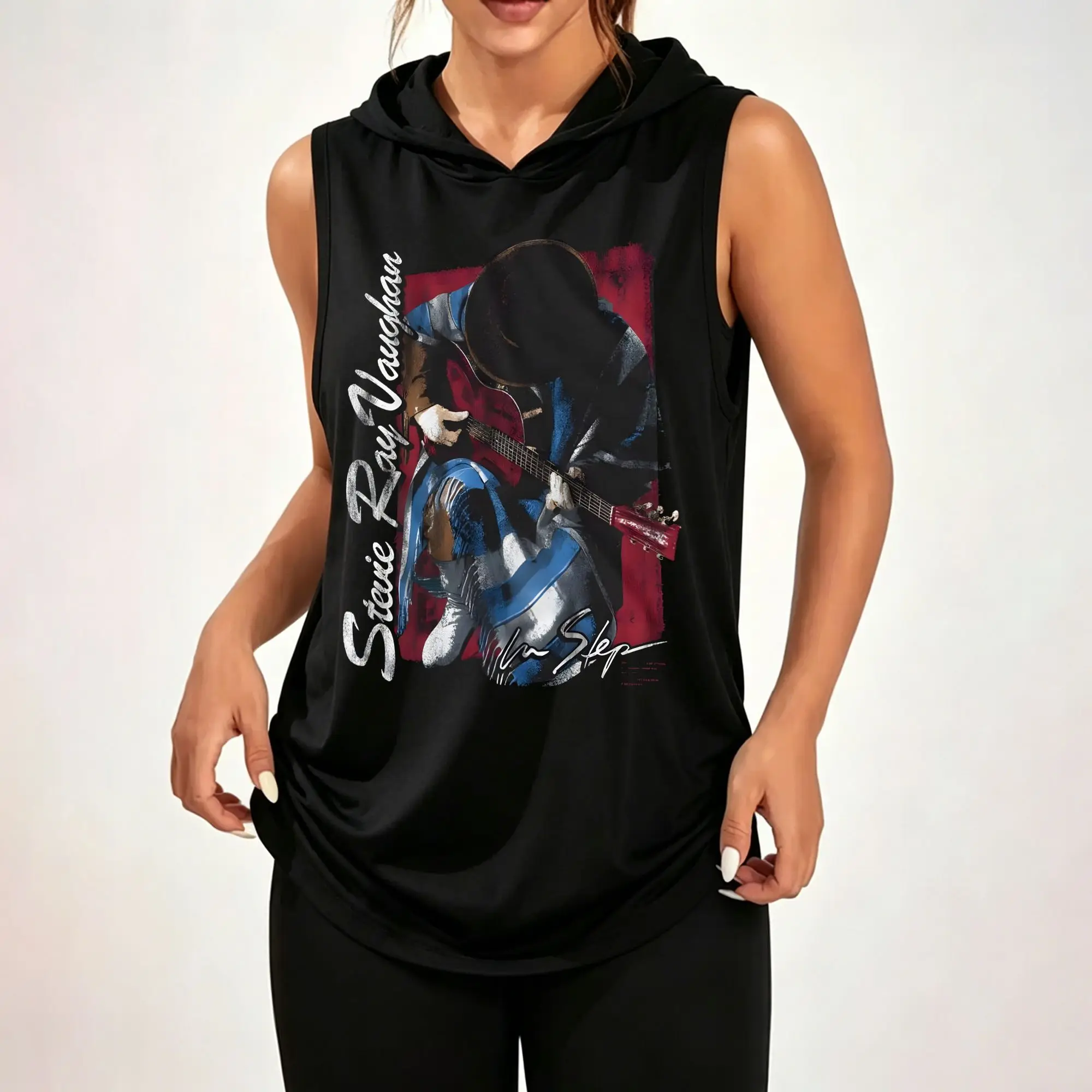 Women's Sleeveless Hooded Tank Top Loose Fit Athletic Workout Casual Vest