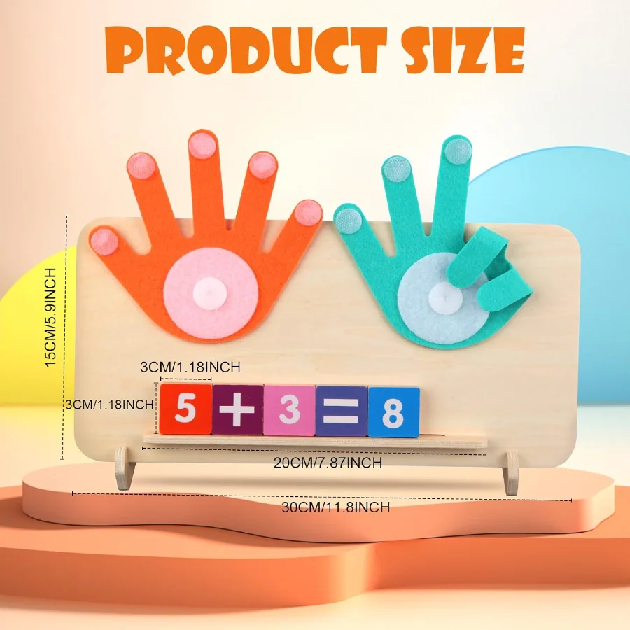 Kids Math Manipulatives Toys, Learning Educational Homeschool Supplies Math Game Number Blocks Finger Counting Math Toy