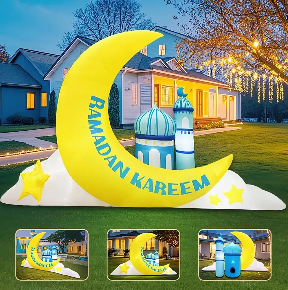 Mubarak opblaasbare moskee decoratie moslim tuin tuin feestdecoratie