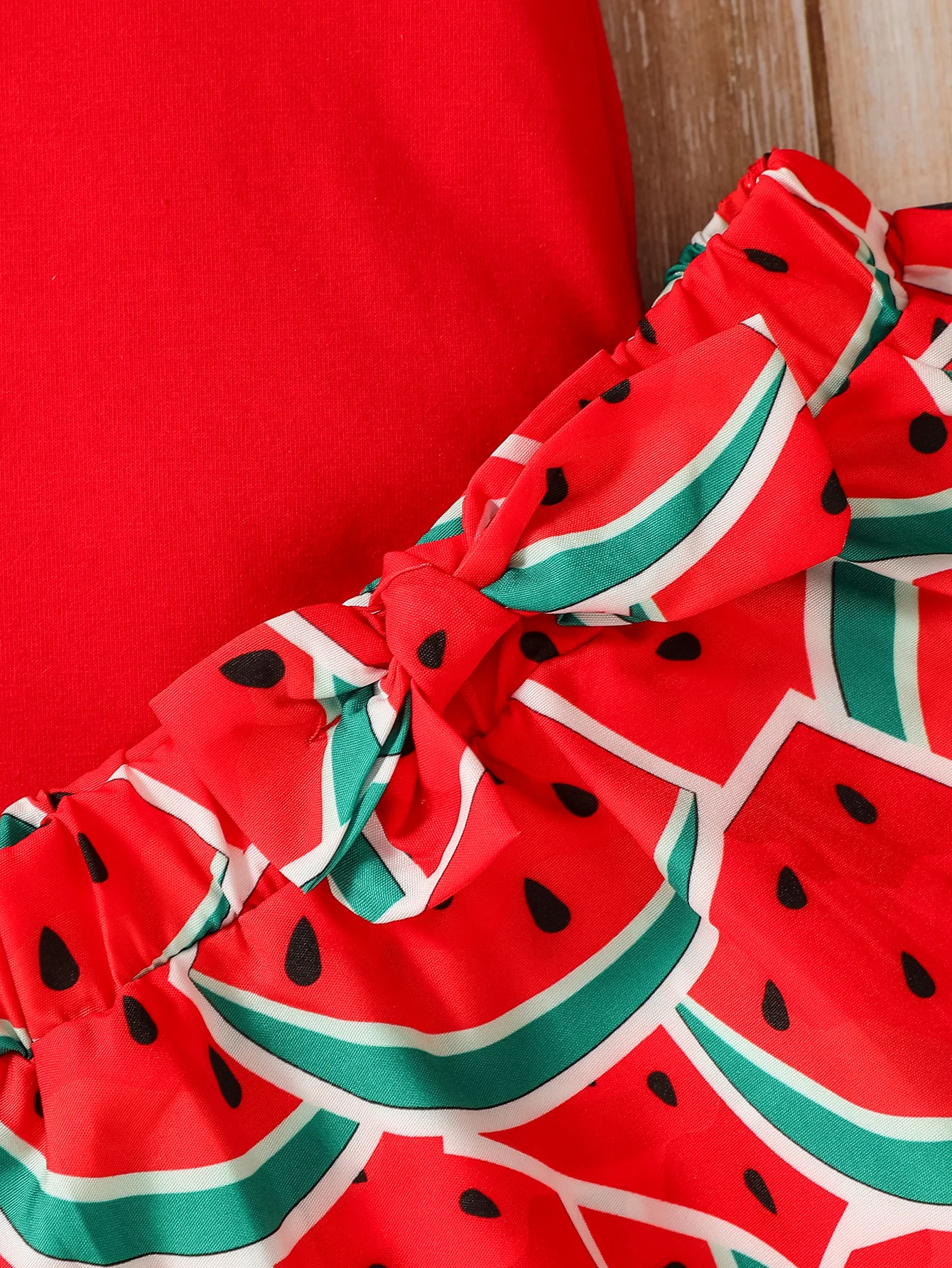 3PCS Baby Gilrs Summer European and American style Red Sleeveless Skirt Set With Watermelon+Headband