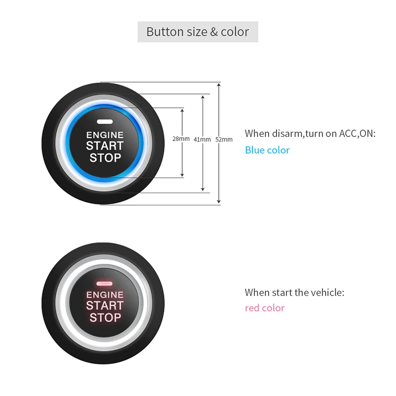 Picture 5: EASYGUARD Universal push start button kit ES002-P2 remote engine start (optional) for 12v cars
