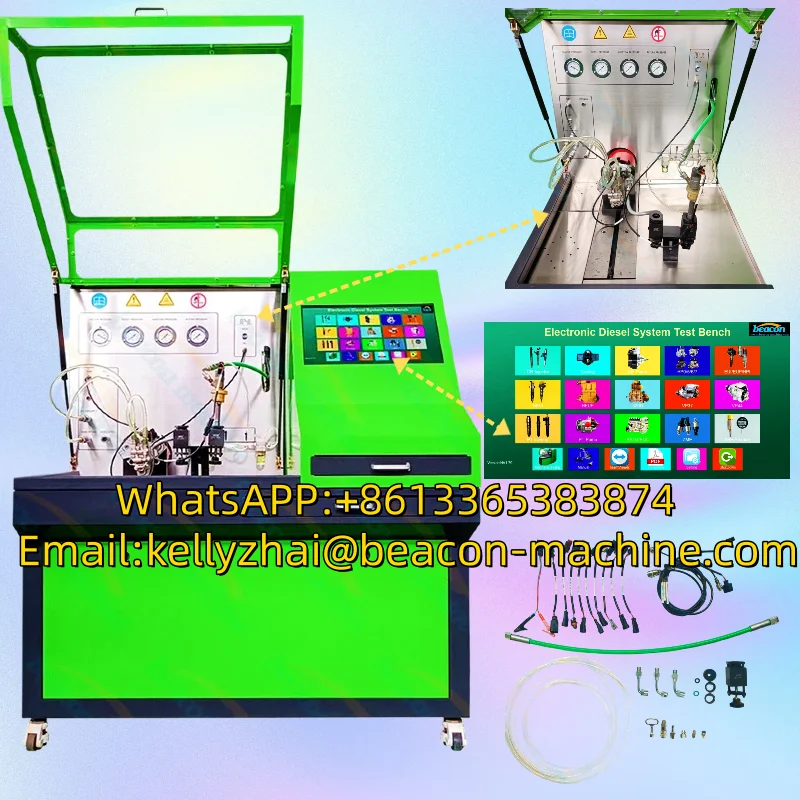 CRDI Diesel Fuel Injection Pump Test Bench Common Rail Injector Tester with Injector Coding System and Forced Cooling System