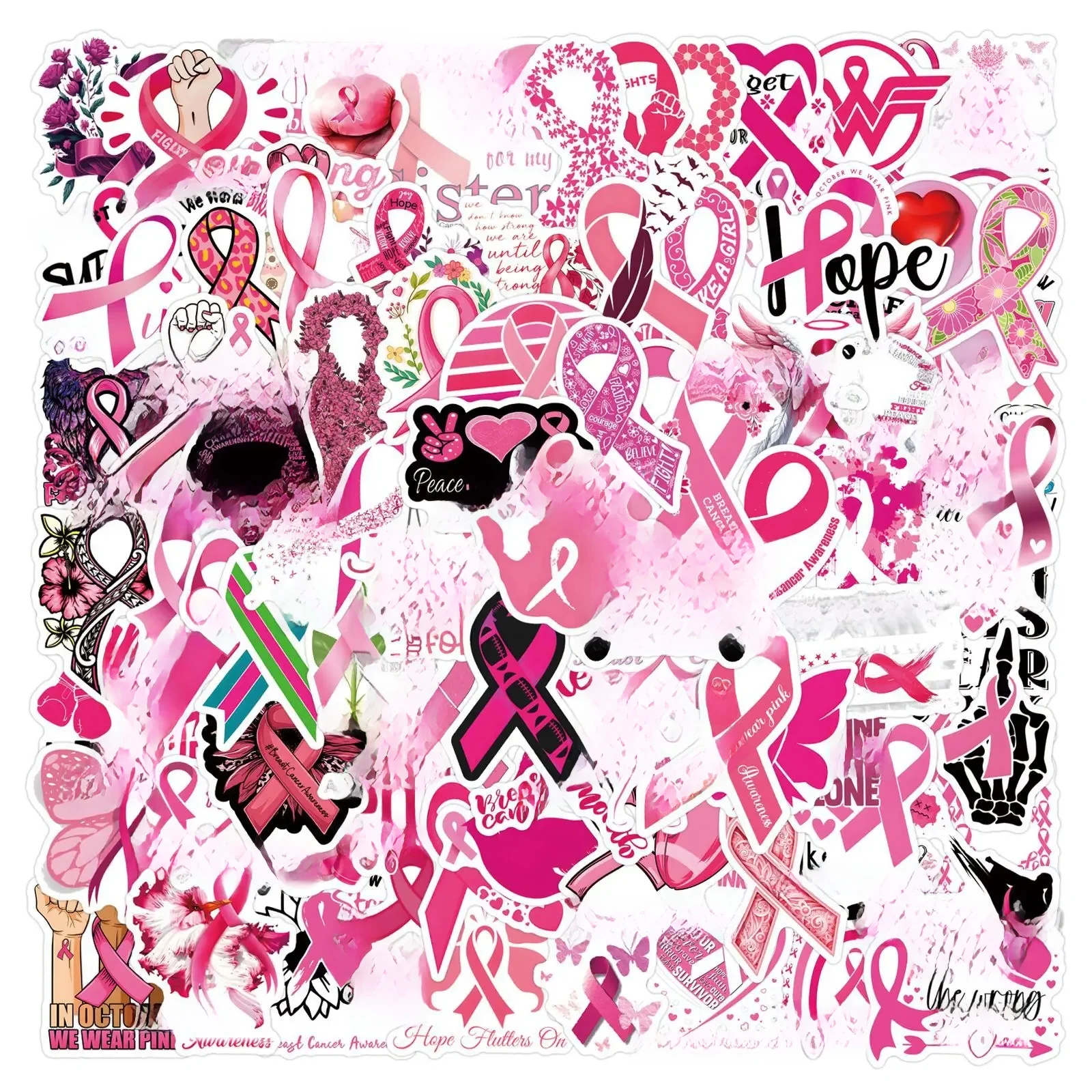 AliExpress GOGOTU 10/30/50/110PCS Breast Cancer Prevent Stickers Cartoon Graffiti Sticke Funny DIY Decals Scrapbook Luggage Laptop Guitar Car Bike