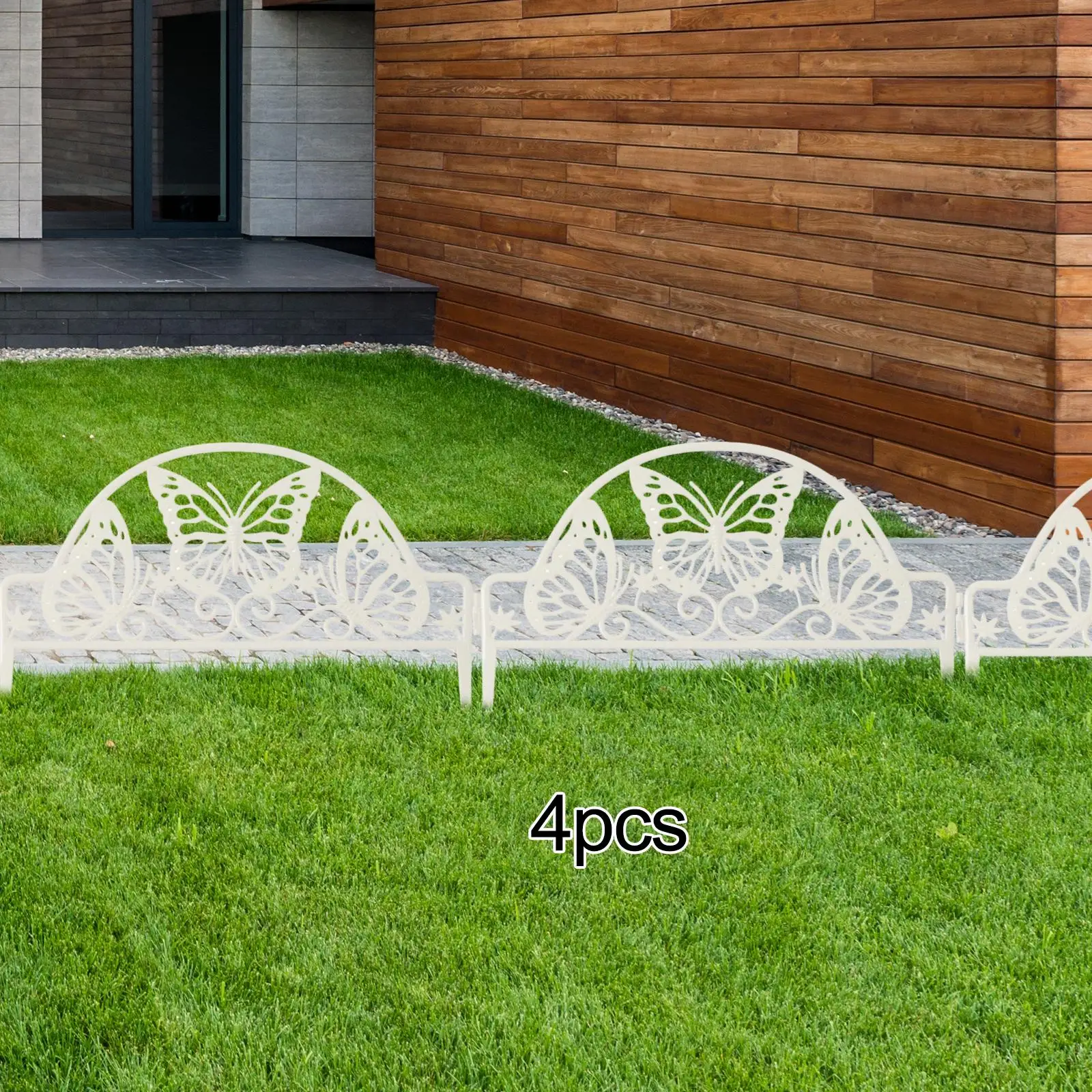 4Pcs Garden Fences Picket Fence Animal Barrier Garden Fencing Landscape Pet Border Decoration for Outdoor Patio Stairs Yard