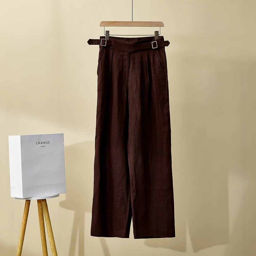 Damen 2025, Frühling und Sommer, lockere Cargohose, Perlenkette, Schnürung, lässige lange Hose