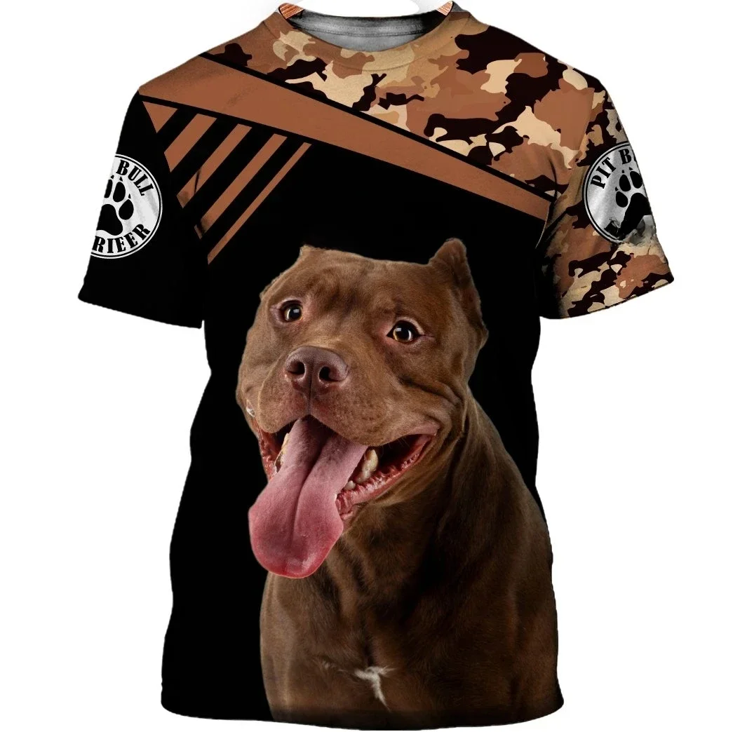 2023 nowy Pitbull wydrukowano męska koszulka topy lato dorywczo z krótkim rękawem odzież męska O-Neck Oversized Fashion Streetwear Shirt — zdjęcie 2