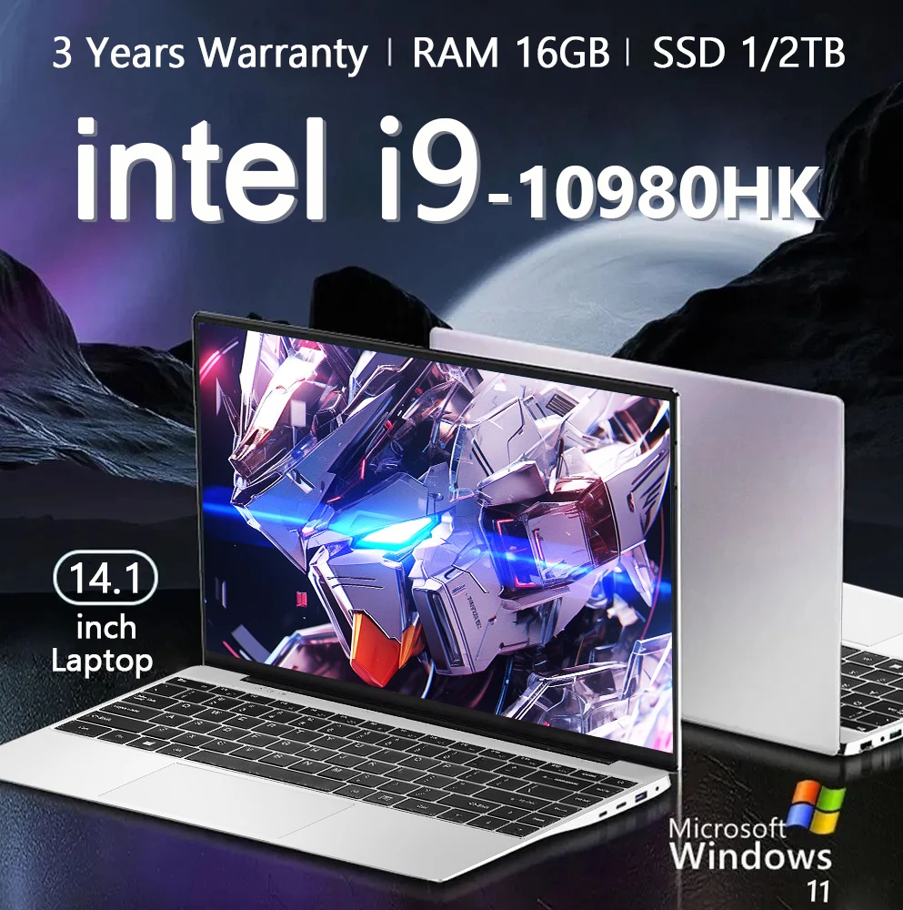 Portátil Intel Core i9 10980HK con Windows 11 Pro, 16GB de RAM, SSD de 1/2TB, portátil para juegos, 4K HD 1920*1080, ordenador portátil para oficina