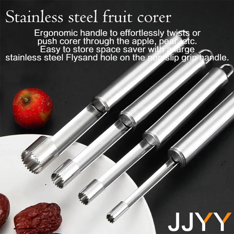 JJYY Fruit Corer Stainless Steel Apple Pear Cherry Corer Fruit Seed Core Remover Kitchen Gadgets Fruit & Vegetable Tools