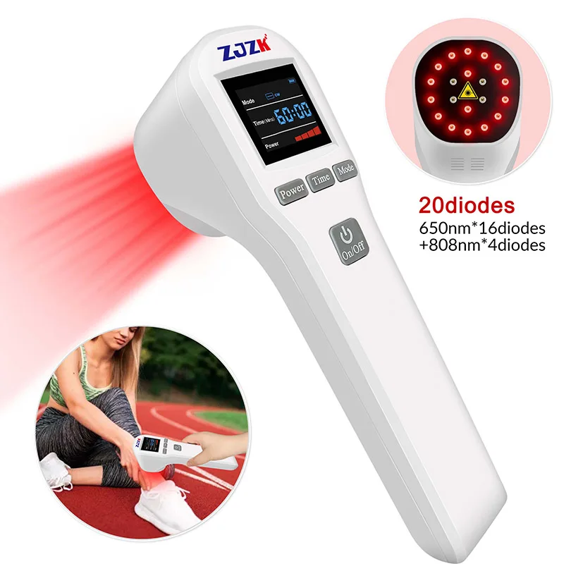 Foot Laser Inflammation Physiotherapy Device 4x808nm+16x650nm 20 Diodes 880mW for Pain Relief Anti-inflammation Tissue Repair