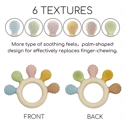 erduo Silicone Baby teether anxiety teething toys 0 12 months chew beads sensory gum relief soother - Image 4