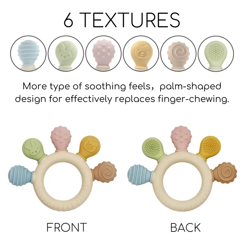 erduo Silicone Baby teether anxiety teething toys 0 12 months chew beads sensory gum relief soother - Image 4