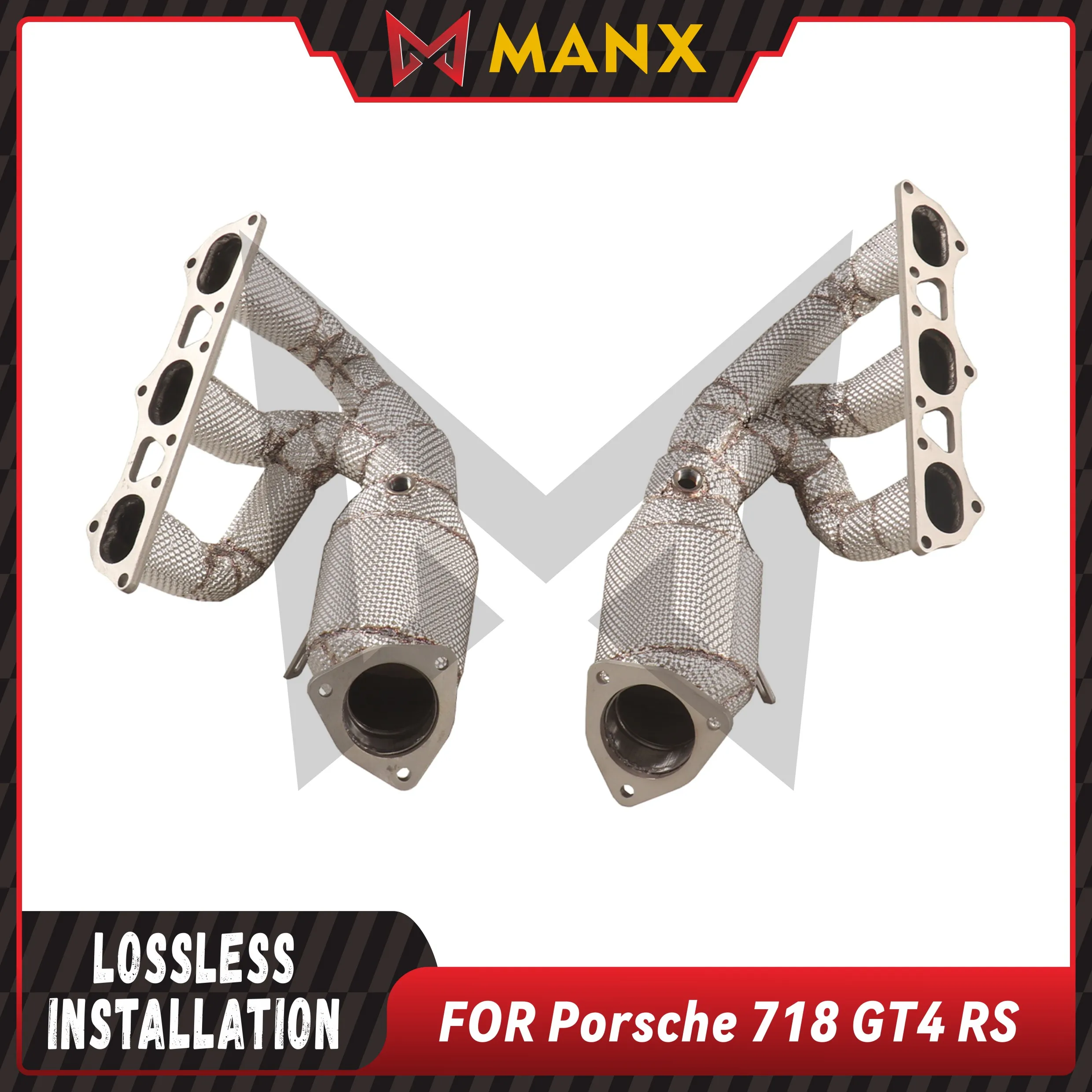 Suitable for Porsche 718 GT4 RS Manifold With Heat Shield High Flow Performance Headers Lossless installation