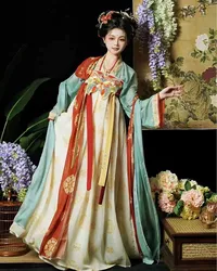 Chinese Hanfu Dress Women Oversized Halloween Carnival Fairy Cosplay Costume Tang Dynasty Vintage Hanfu Dress Plus Size 4XL