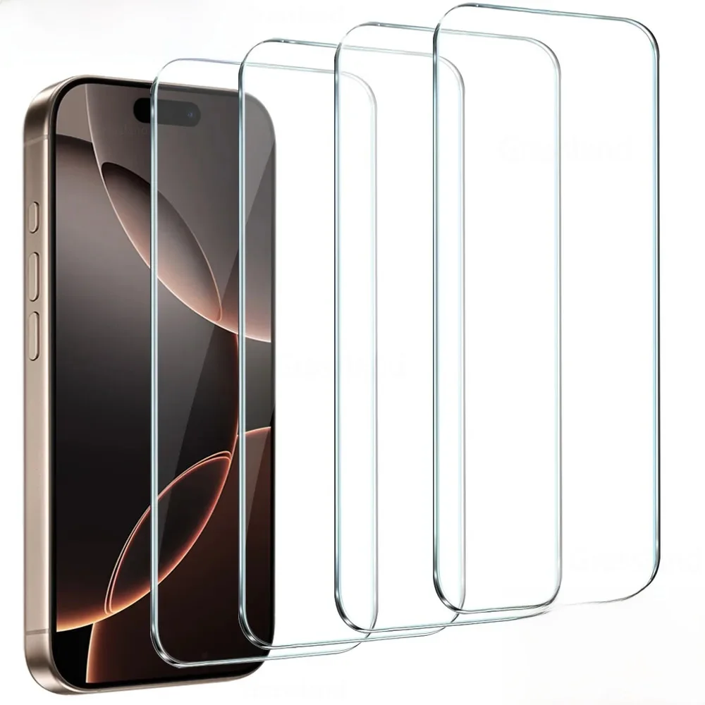 4 Stücke Volle Abdeckung Gehärtetes Glas Für iPhone 17 16 15 14 13 12 11 Pro Max Displayschutzfolie Für iPhone 7 8 Plus X XS Max XR Glas