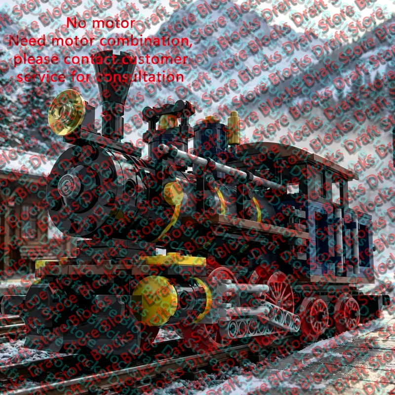 City Car Model MOC Building Bricks Classic Steam Locomotive Modular Technology Holiday Gifts Assemble Toys Suit Display QWERT