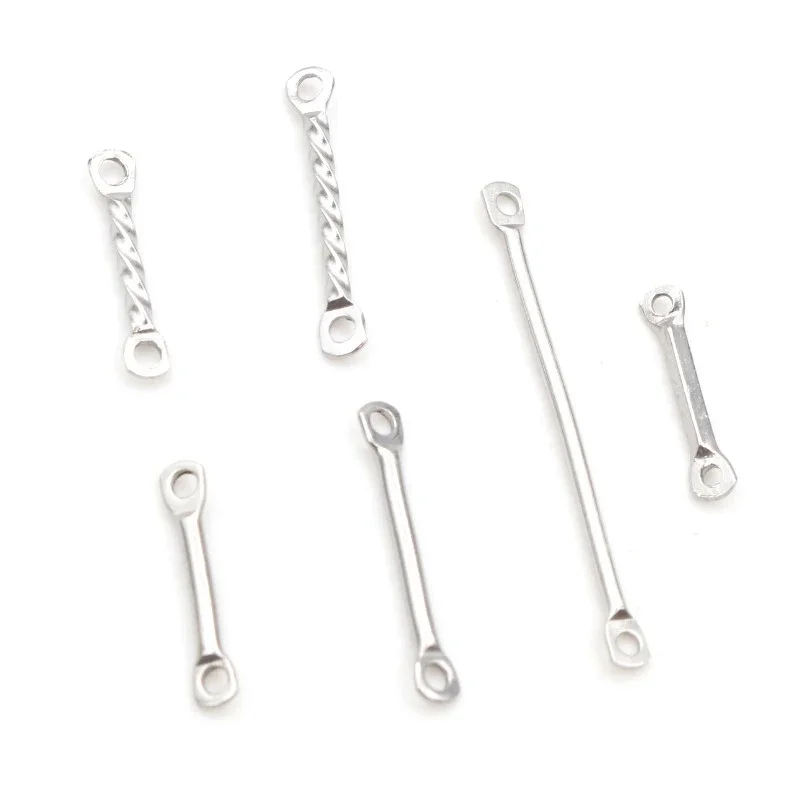 20 sztuk ze stali nierdzewnej 1.2x12mm 1.2x15mm, 1.2x25mm, okrągłe proste rury podwójne pojedynczy otwór kolczyki wisiorek biżuteria ustalenia — zdjęcie 2