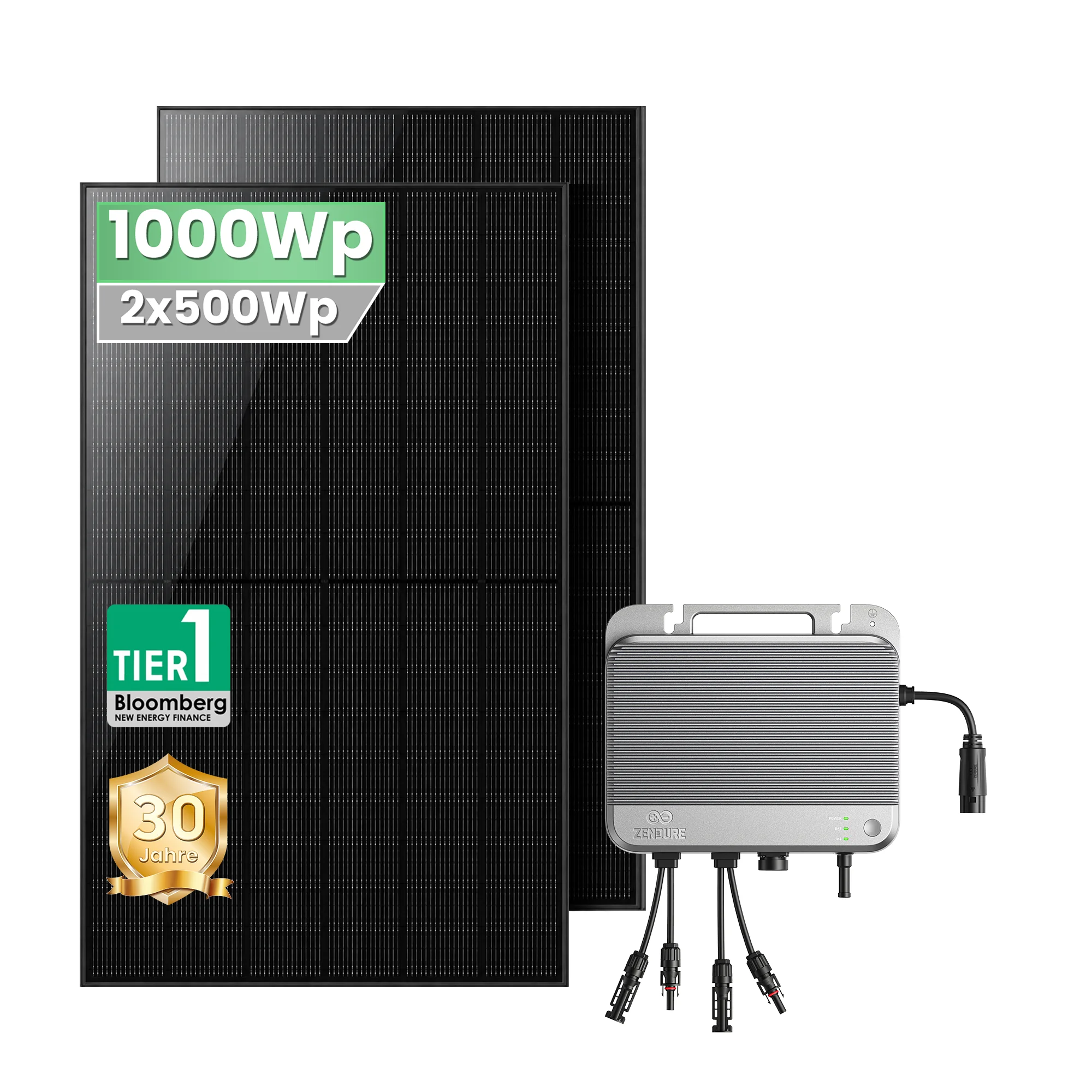Zendure SolarFlow 800 Hybrid-Wechselrichter mit 2×500W Solarmodule, 0% MwSt.