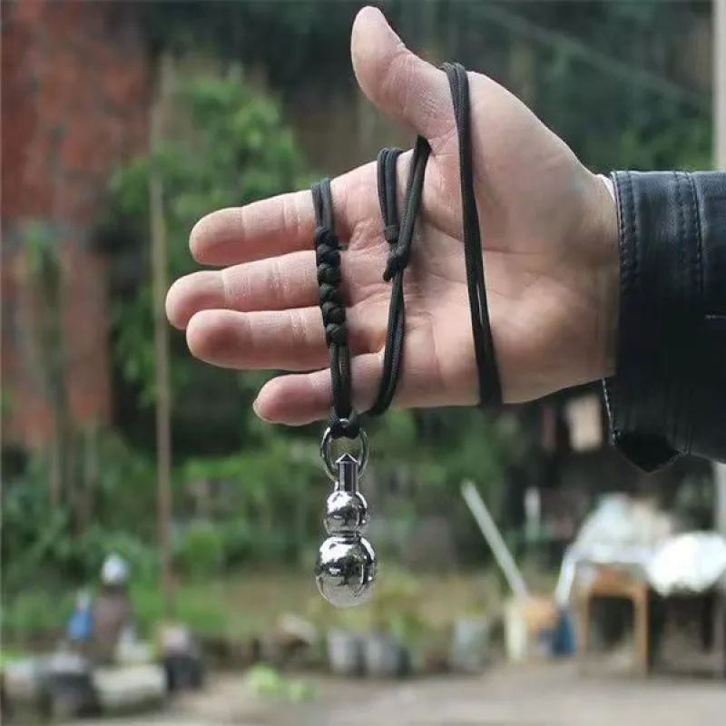 EDC Big Steel Ball Gourd Pendant Tactical Self-defense Stainless Weapon Broken Car Window Necklace for Outdoor Survival Tool