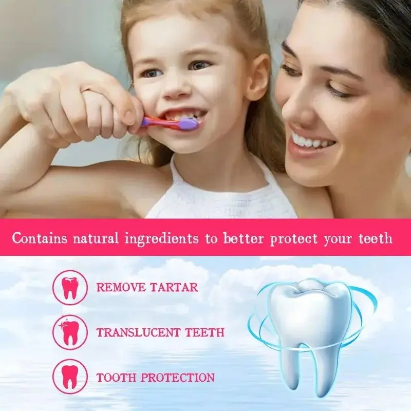 Children Foam Toothpaste Yellow Teeth Stain Removal Gingiva Protection Whitening Brighten Deep Cleaning Teeth Mousse for Kids