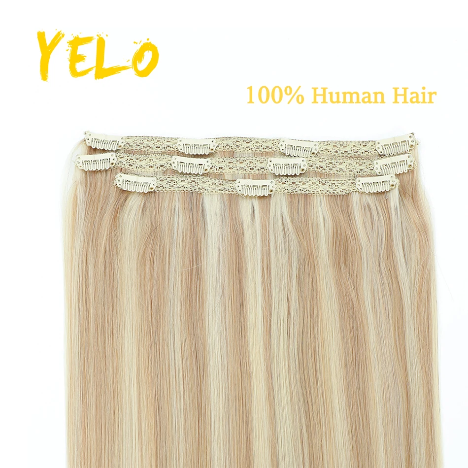 Straight Clip In Hair Extensions Human Hair 100% Unprocessed Brazilian Virgin Hair Double Weft Clip In Hair Extensions For Women