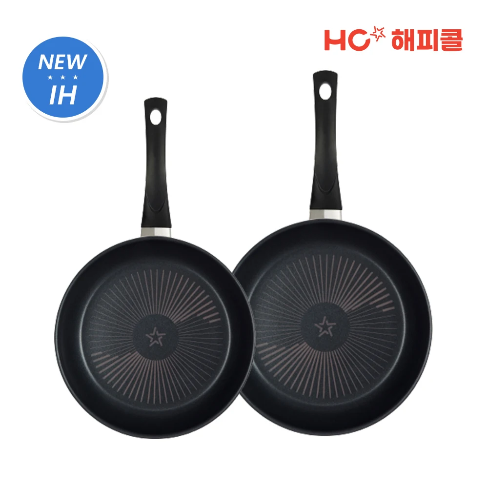 HC Happy Call NEW Comfort Diamond IH Inductions Frying Pan 2P B Set (24 Fans + 28 Fans)