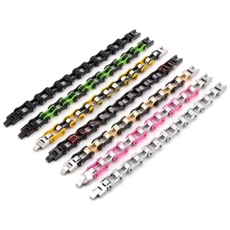 AliExpress GD-KSN Men Bracelets,Punk Biker Bicycle Motorcycle Multicolor Chain Link Bracelets For Men,Stainless Steel Jewelry Dropshipping