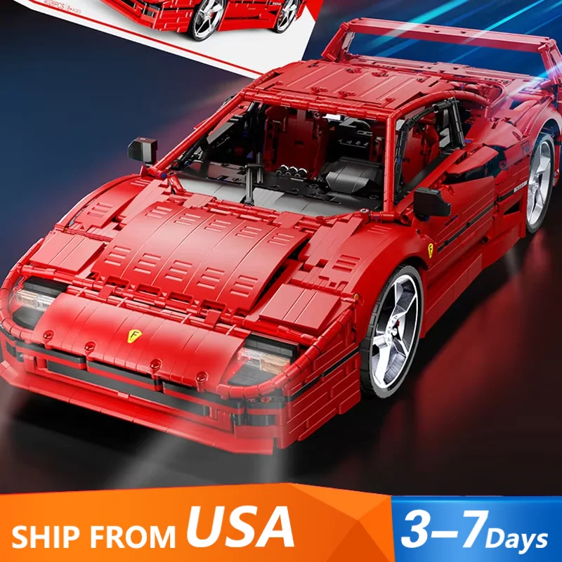 

4026 шт. технический X001 красный супер спортивный автомобиль F40 модель MOC-140629 классическая гоночная сборка строительный блок DIY сборная игрушка подарок ребенку