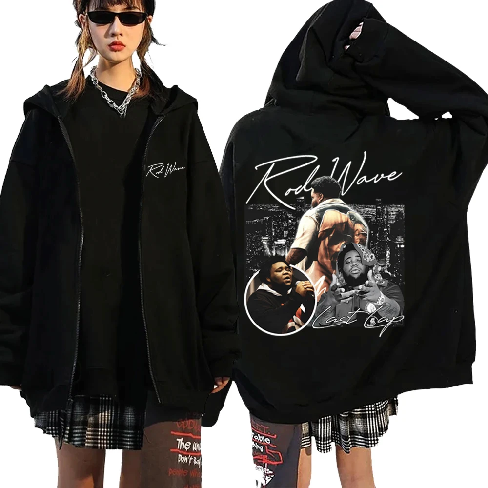 Rapper Rod Wave Last Lap Tour Zipper Hoodies Women Men Zip Up Y2K Hoodie Sweatshirt for Fans Gift