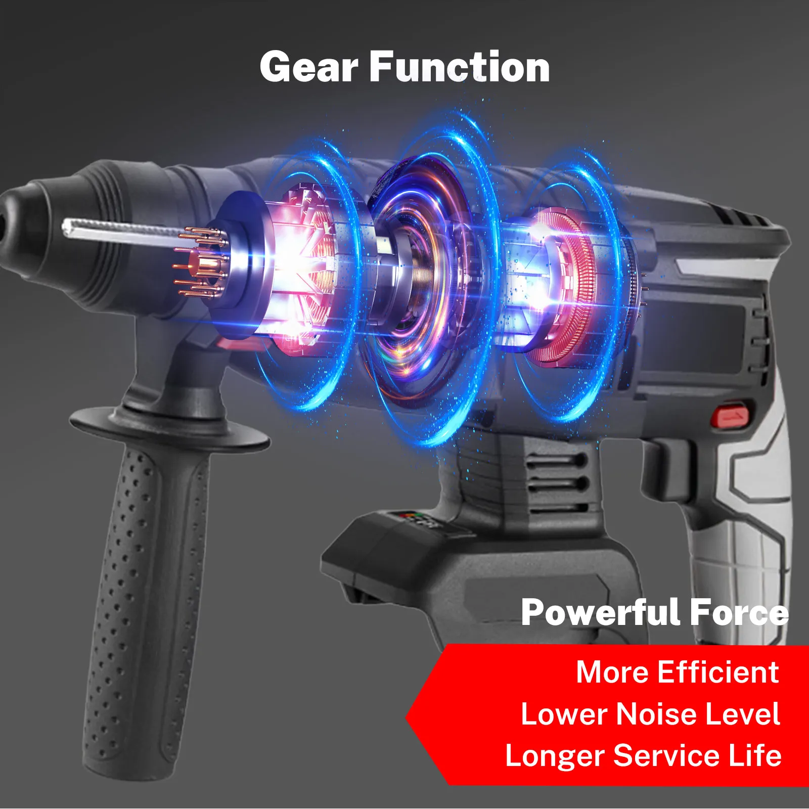 1680 W Bürstenlosen Elektrische Hammer Cordless Multi-funktion Bohren Schlagbohrmaschine Dreh Power Tool Für 21 V 18 V batterie – Detail 5