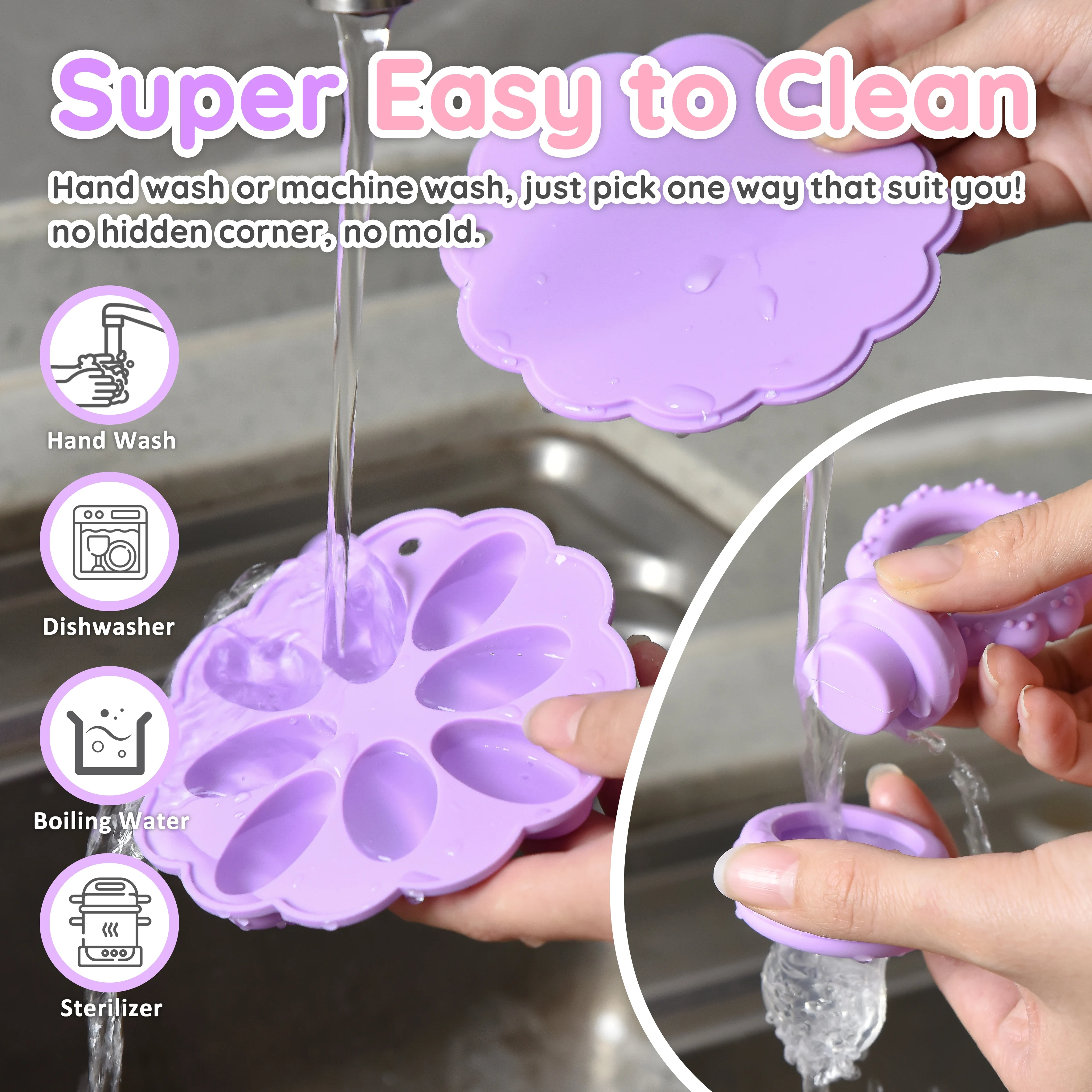 1 set-Sunflower Baby Fruit Feeder Set Silicone Mold Ice Cream Maker 2 Popsicle Molds 1 Tray Baby Feeder With Nipples
