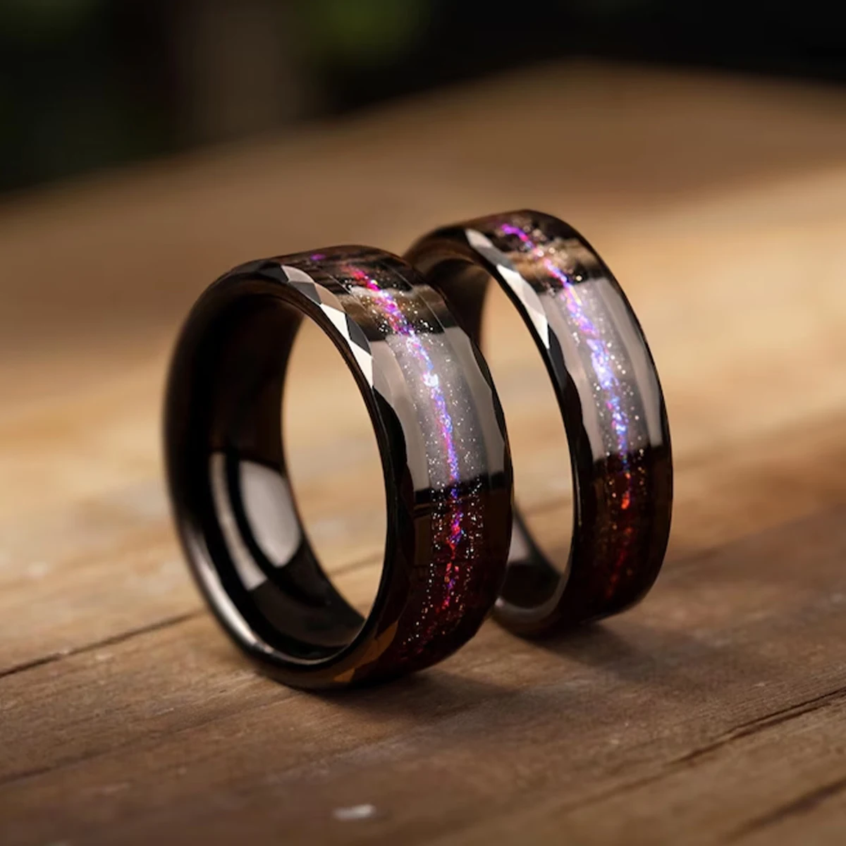 

black tungsten carbide ring for man anillo bague homme pareja de compromiso fashion jewelry wedding band Galaxy engagement rings