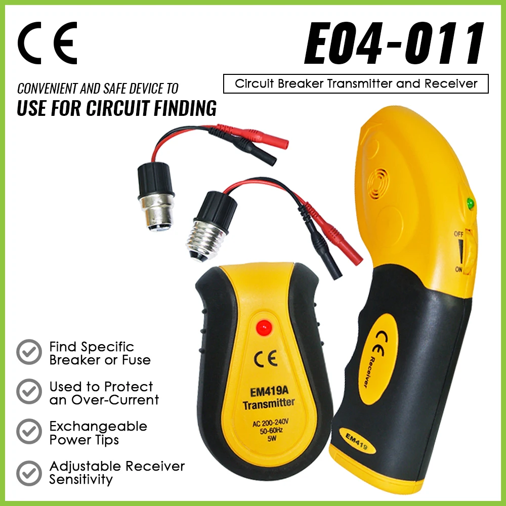 EM419A Circuit Breaker Finders 220V At 50~60Hz Socket Tester Electric Wire Detector Professional Electricity Tools