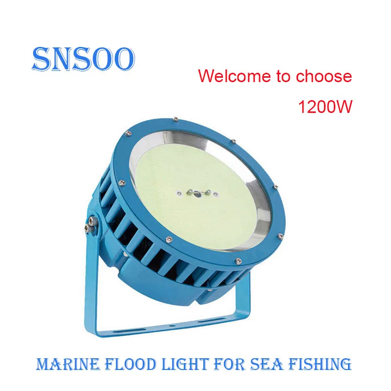 2025 Fish flood light Full Spectrum Cyan 1200 Watt Green Jelly Fish Lure Trap Led Marine Flood Light For Sea Fishing