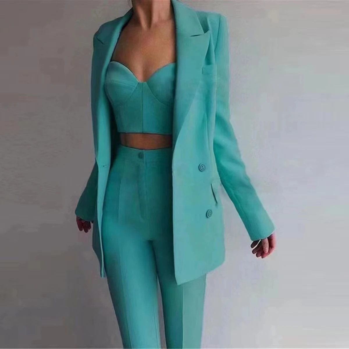 High Quality Fashion 2023 Blazer For Women Suit Set Slim Pants Suit Party Club Spring Summer