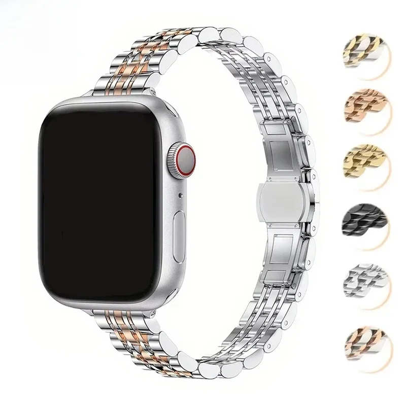 Roestvrij stalen band voor Apple Watch Ultra 2 Band 49 mm 42 mm 46 mm Metalen armband iWatch-serie 10 9 8 7 6 SE 5 4 3 Dames 45 41 mm - afbeelding 2