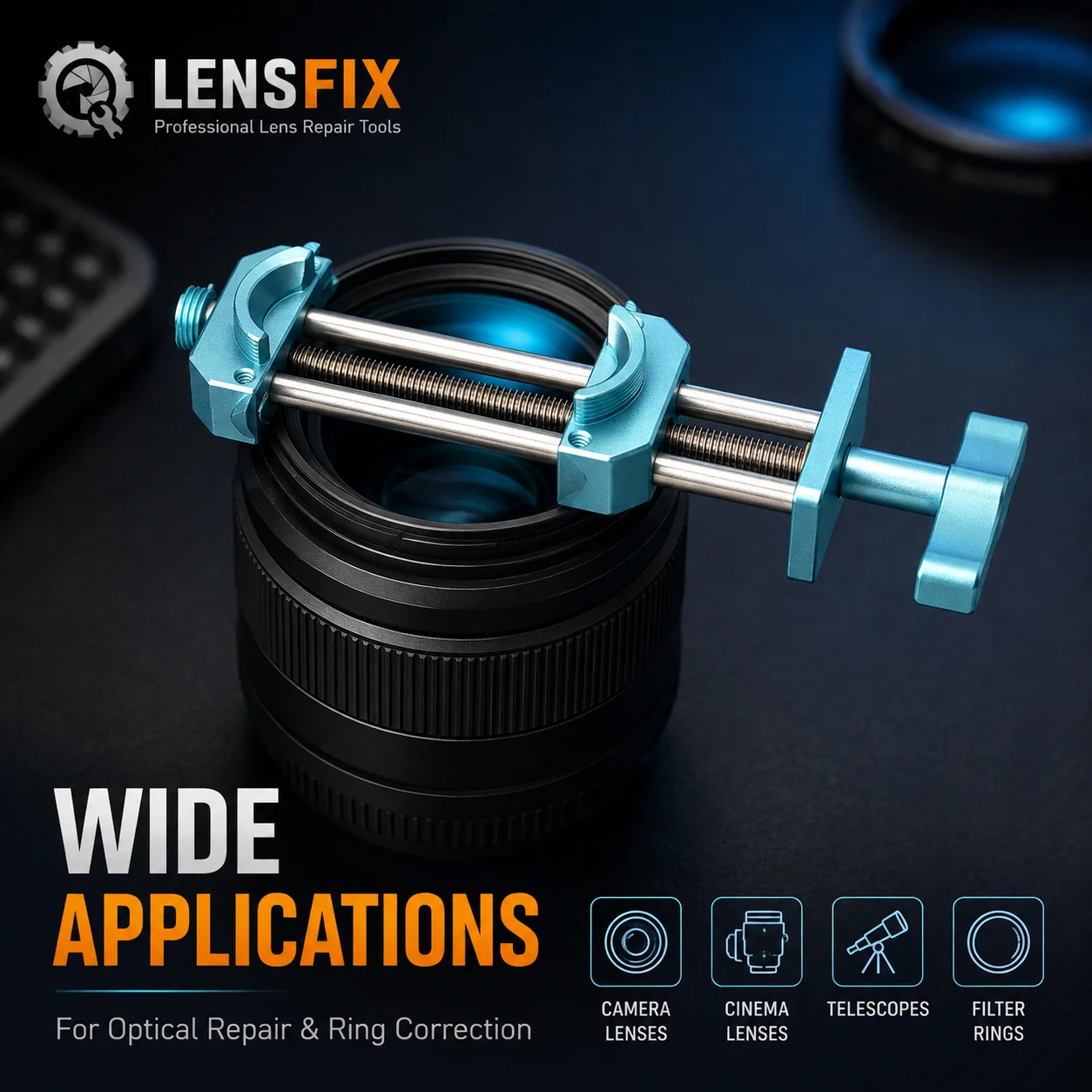 LENSFIX Lens Spanner Wrench 10-90mm Retaining Ring Removal Tool with Pointed Flat Pins for Camera Telescope Microscope