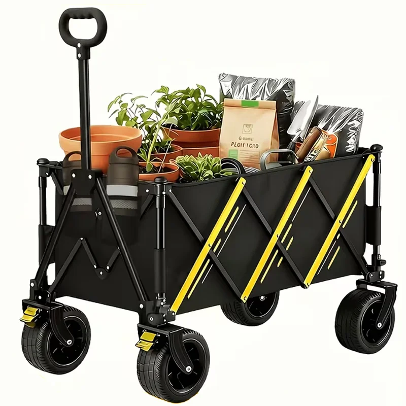 Ultra-Compact Collapsible Wagon Cart,Portable Cart，Pets Carts，with Large All-Terrain Beach Wheels and Drink Holder for Sports, Shopping, Camping,Beach, Grocery Shopping,Gardening