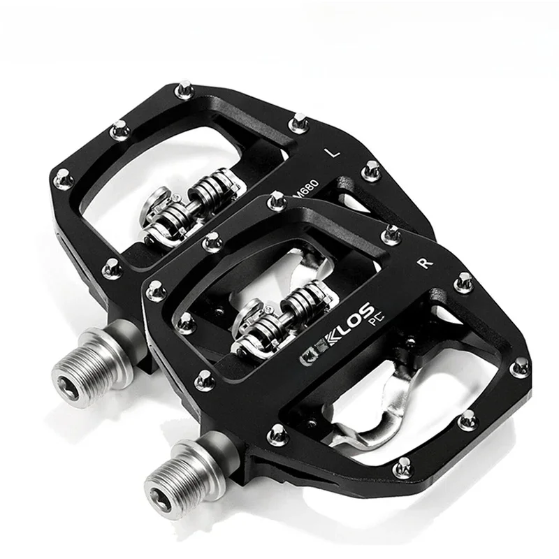 AliExpress BUCKLOS PD-M680 Mountain Bike Pedals Sealed Bearing Dual Clipless Flat & Lock Pedal Aluminum Alloy 9/16" Pedals for Shimano SPD