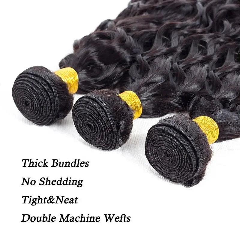 Bundles de cheveux humains Deep Wave, 100% cheveux humains non transformés, support et faisceaux ondulés, tissage bouclé profond, extensions de cheveux humains