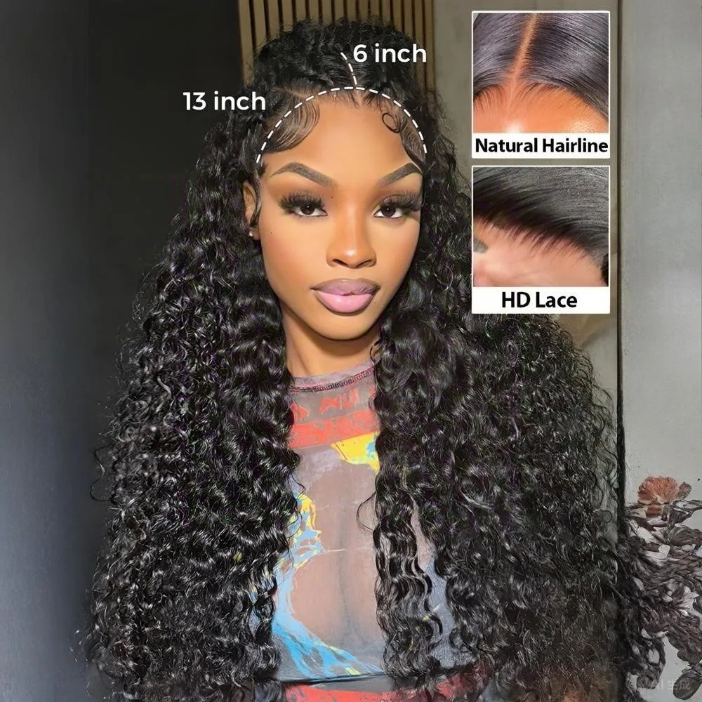 13x6 hd peruca dianteira do laço cabelo humano 200 densidade jerry encaracolado peruca sem cola para mulher natural olhar peruca pré-corte para fácil usar