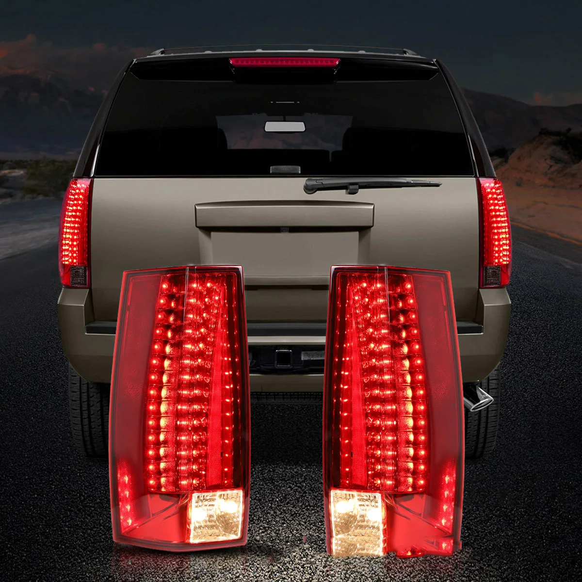 

Car LED Taillight Assembly For GMC YUKON Chevrolet TAHOE SUBURBAN 2007-2014 Streamer Turn Signal Indicator Rear Lamp