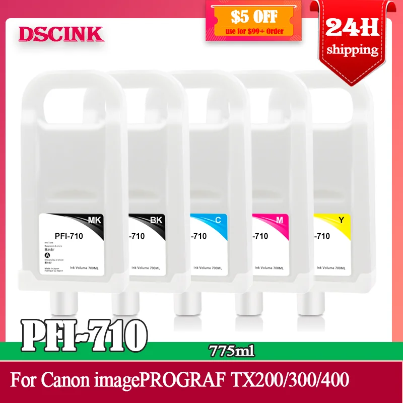 PFI-710 PFI 710 PFI710 Refillable Ink Cartridge For Canon imagePROGRAF TX200 TX300 TX400  Printer Model