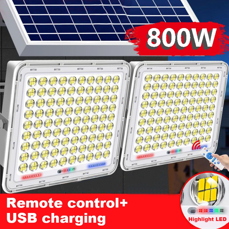 

New Outdoor Solar Spotlight LED Home Courtyard Super Bright High Power One Drive Two Waterproof Induction Floodlight