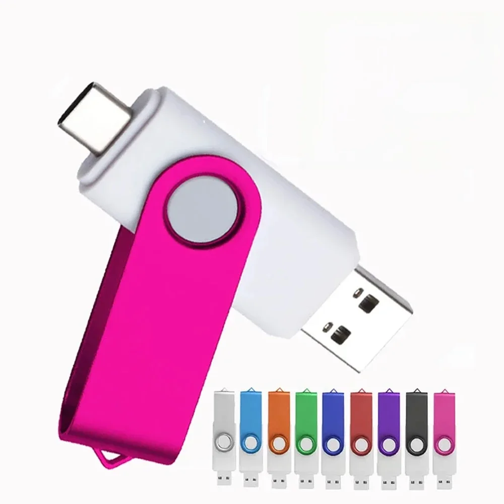 Clé USB 3.0 Type C 2 en 1, 128 go, haute vitesse, 64 go, porte-clés gratuit, clé USB Orange 32 go, 16 go, Logo personnalisé gratuit