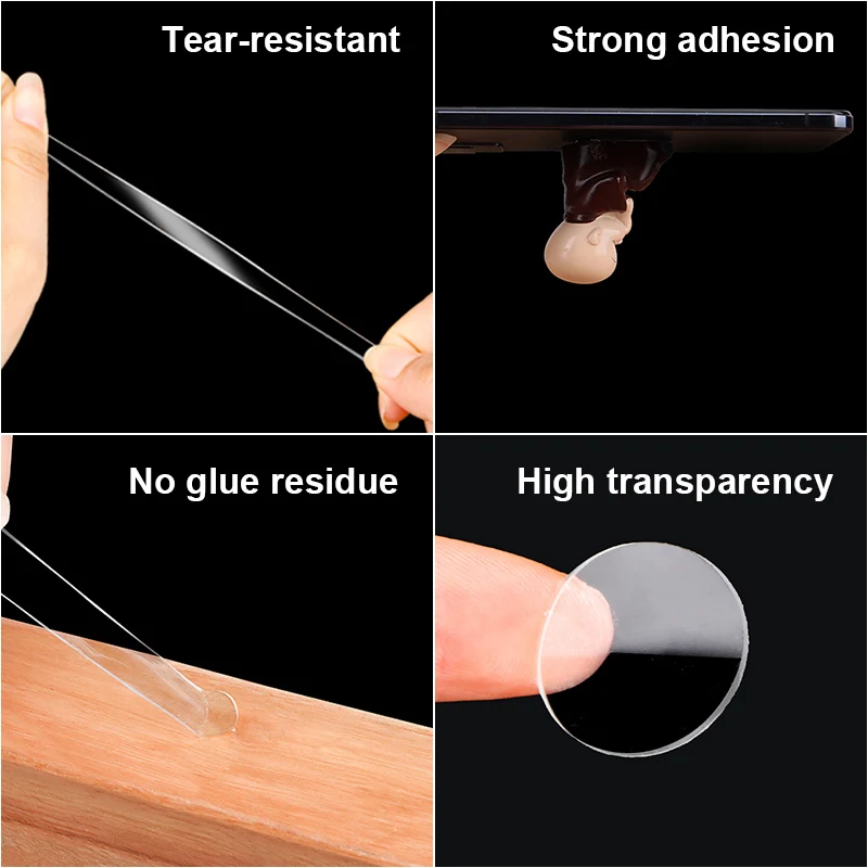 Ruban adhésif double face transparent, points adhésifs, mastic rond parfait, adhésif hydrofuge, artisanat, aucune trace