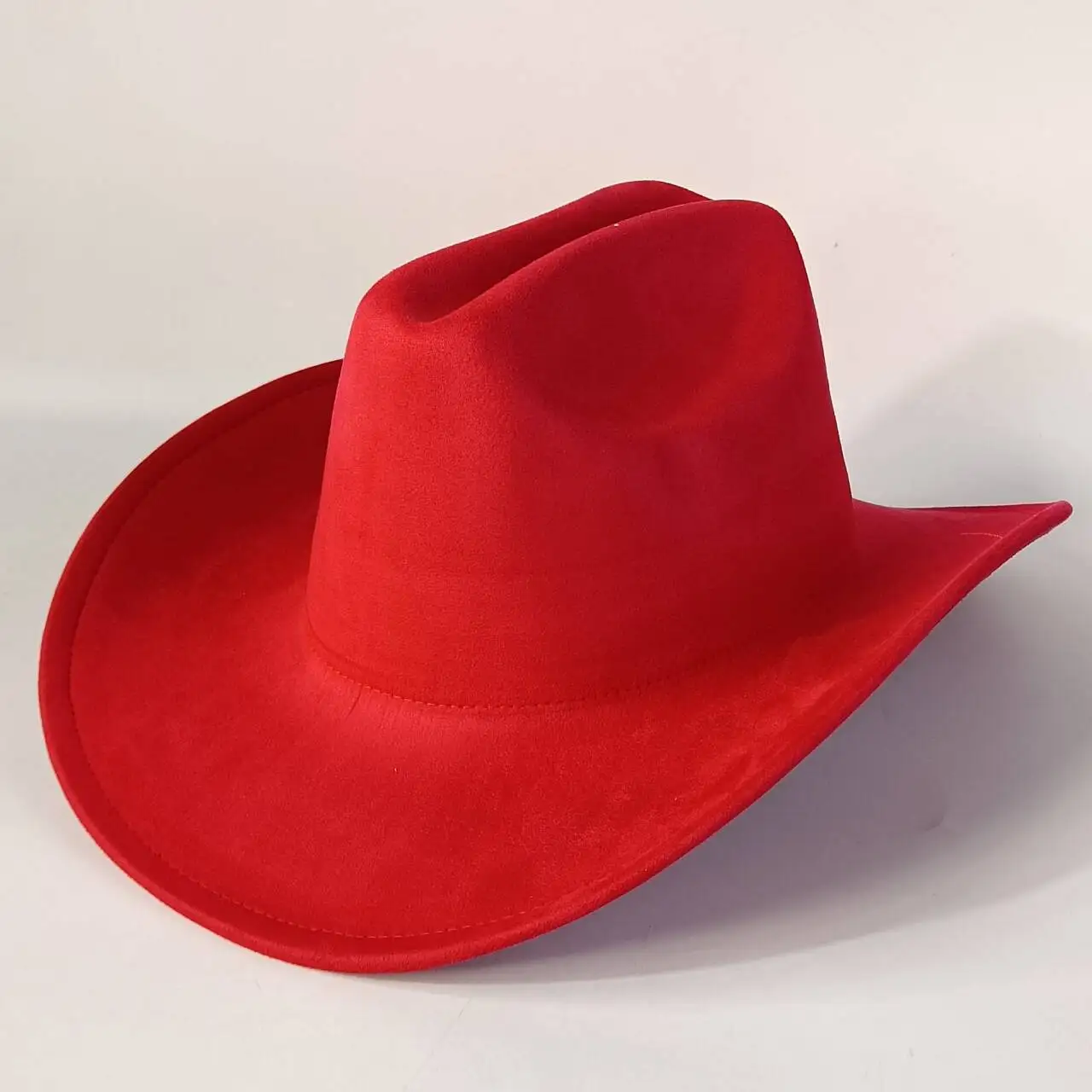 Western Premium Wildleder-Cowboyhut Stilvoller Fedora-Hut aus Wildleder für Damen und Herren Perfekt für festliche Outdoor-Aktivitäten – Detail 9
