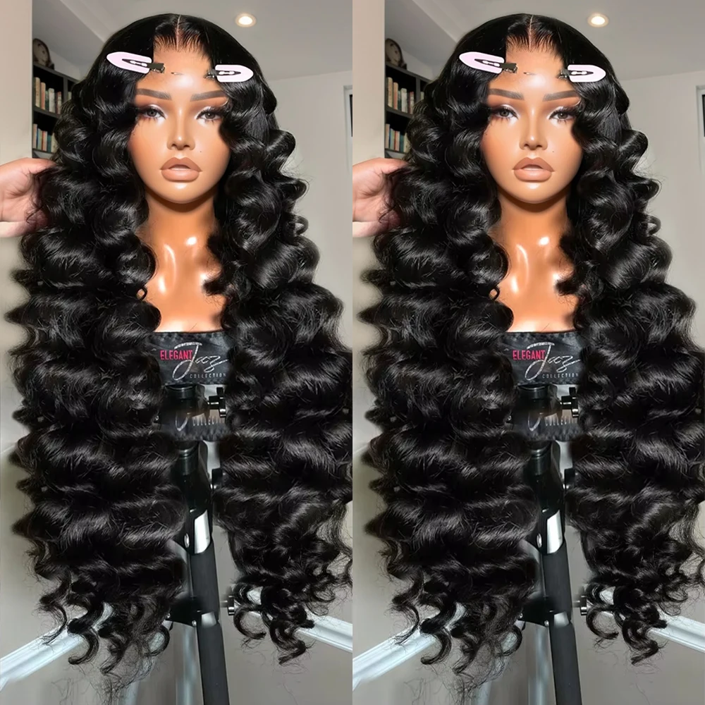 

250 Density 40 Inch Loose Deep Wave 13x4 13x6 HD Transparent Human Hair Wig Brazilian Water Curly Nature Wave Lace Frontal Wigs
